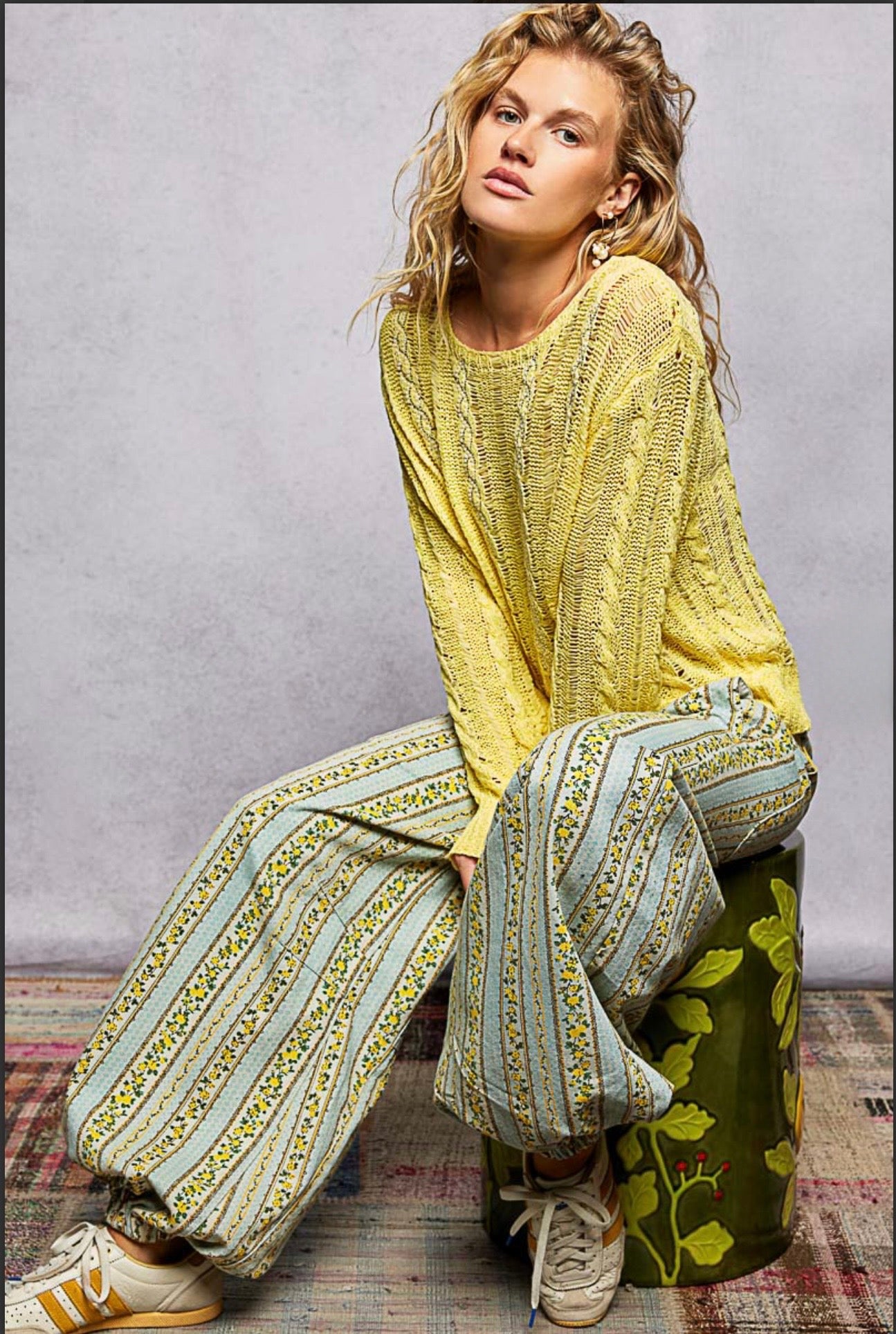 Daisy Sunshine Yellow Knit Top