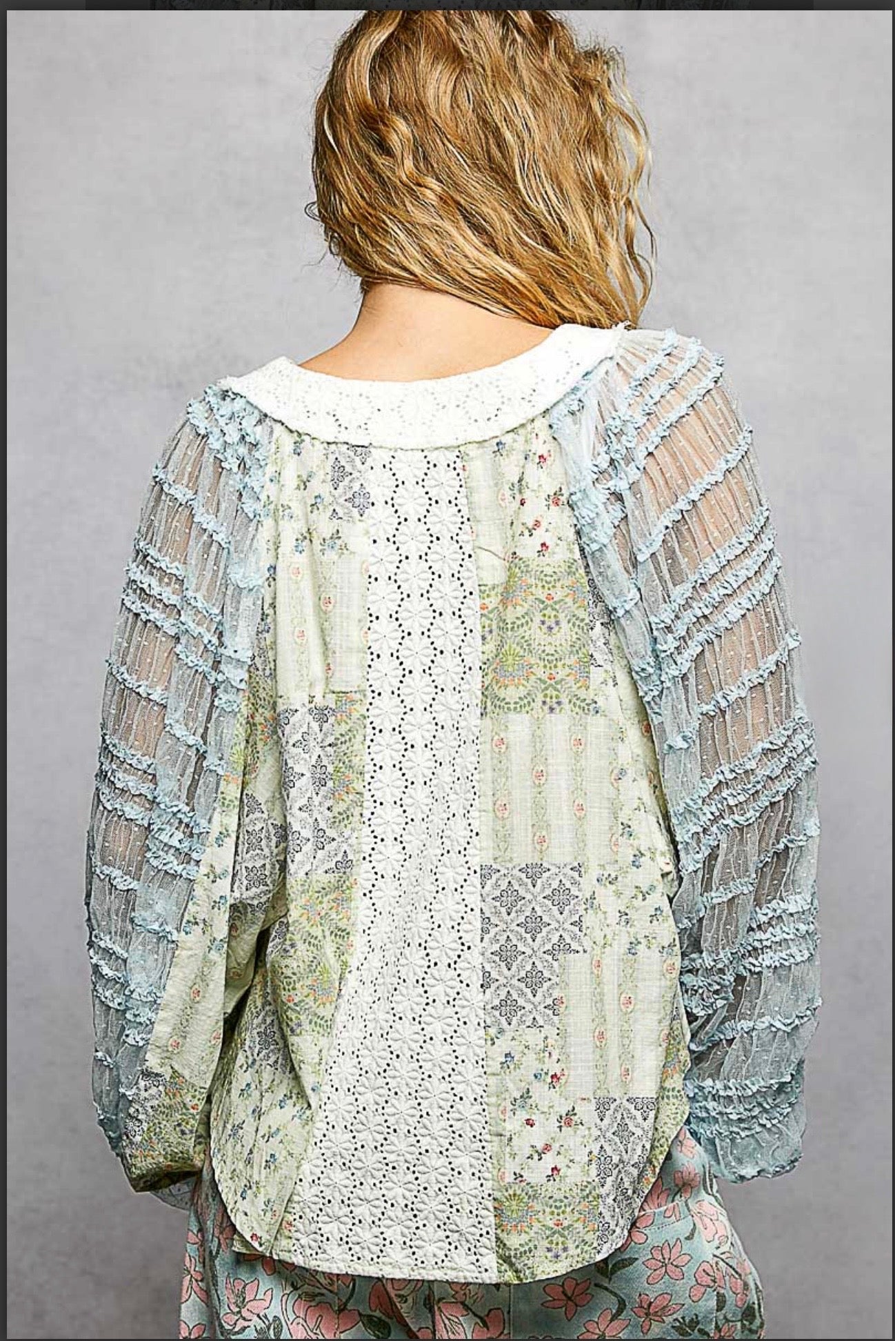 Jasmine Baby Blue Lace Top