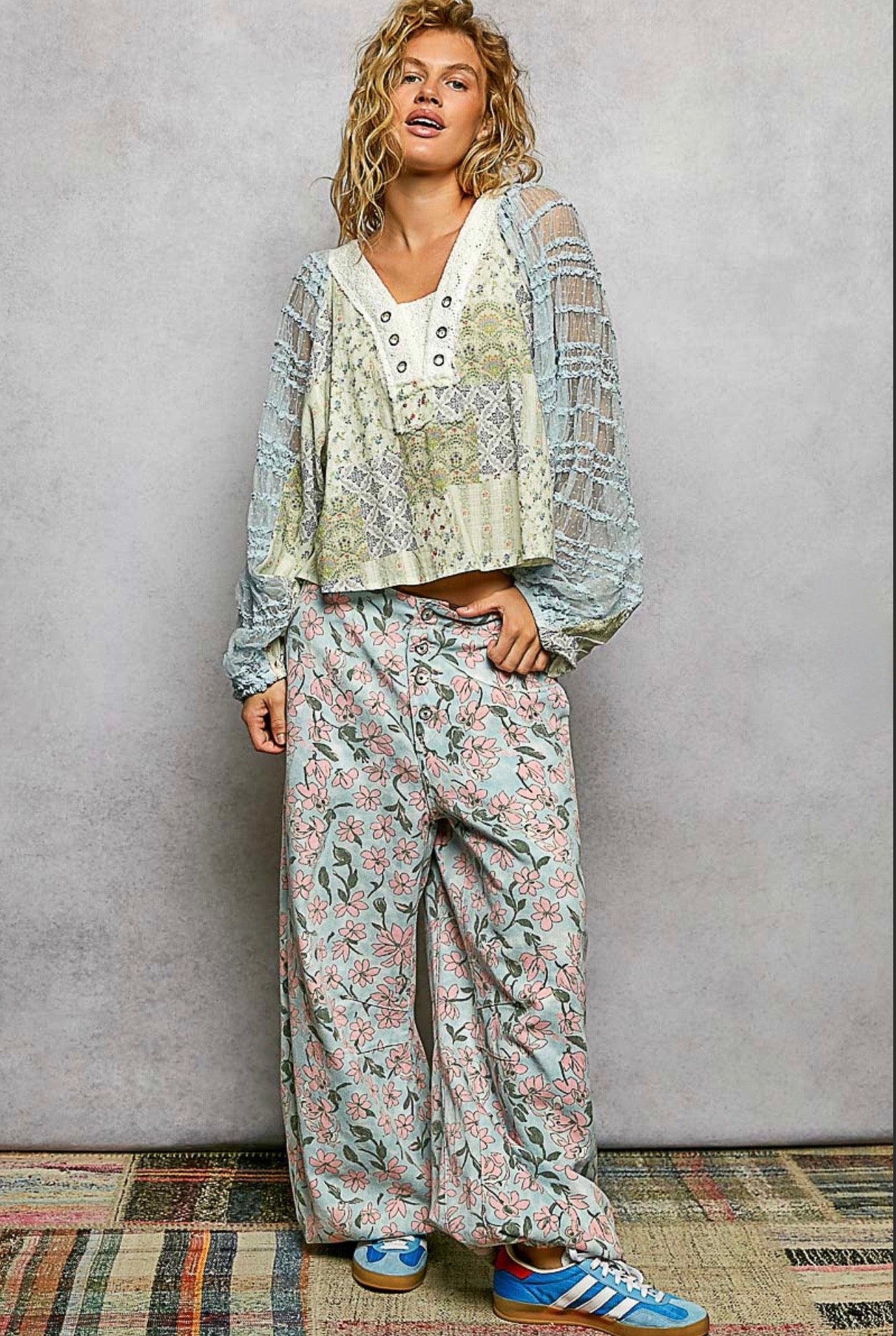 Jasmine Baby Blue Lace Top