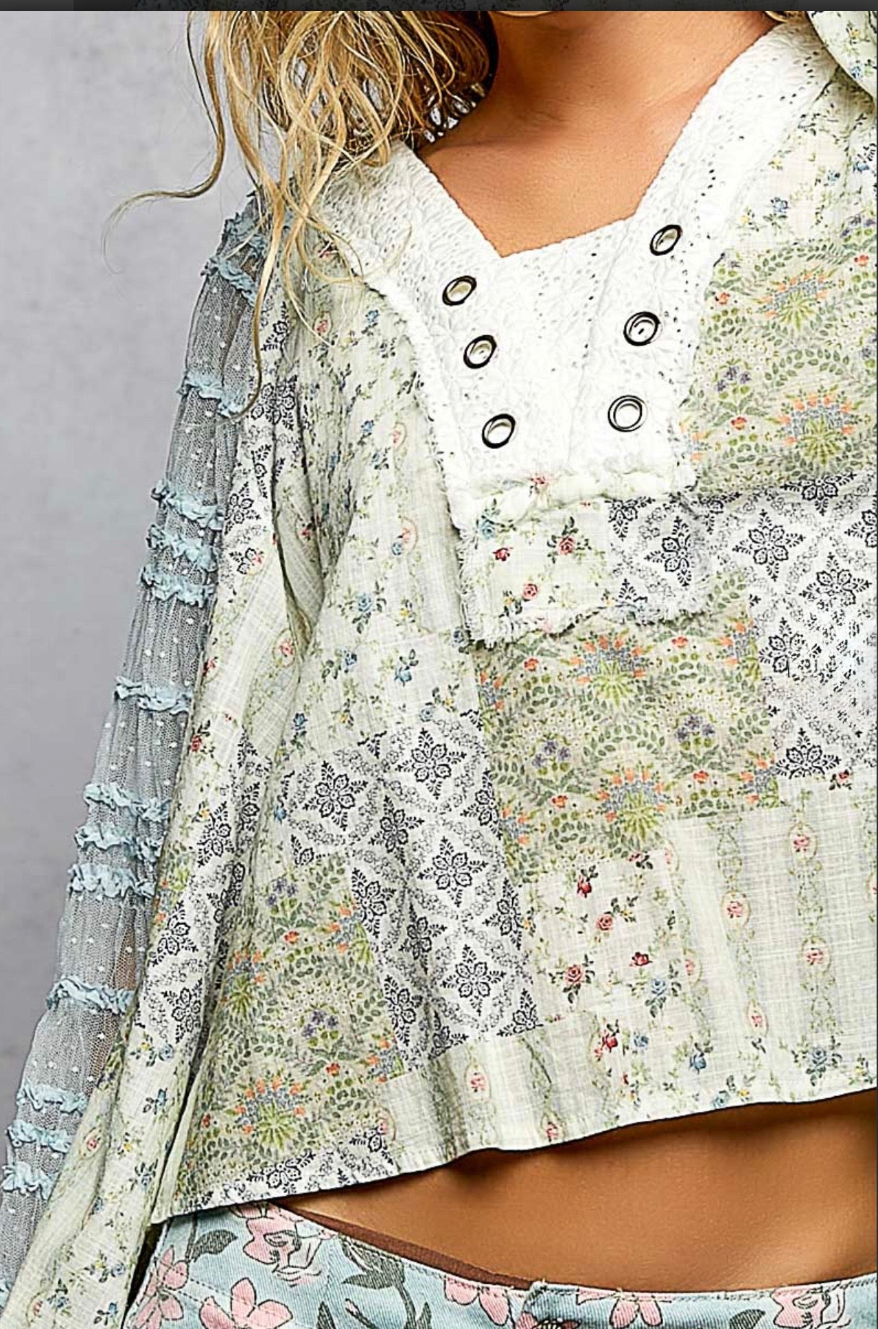 Jasmine Baby Blue Lace Top