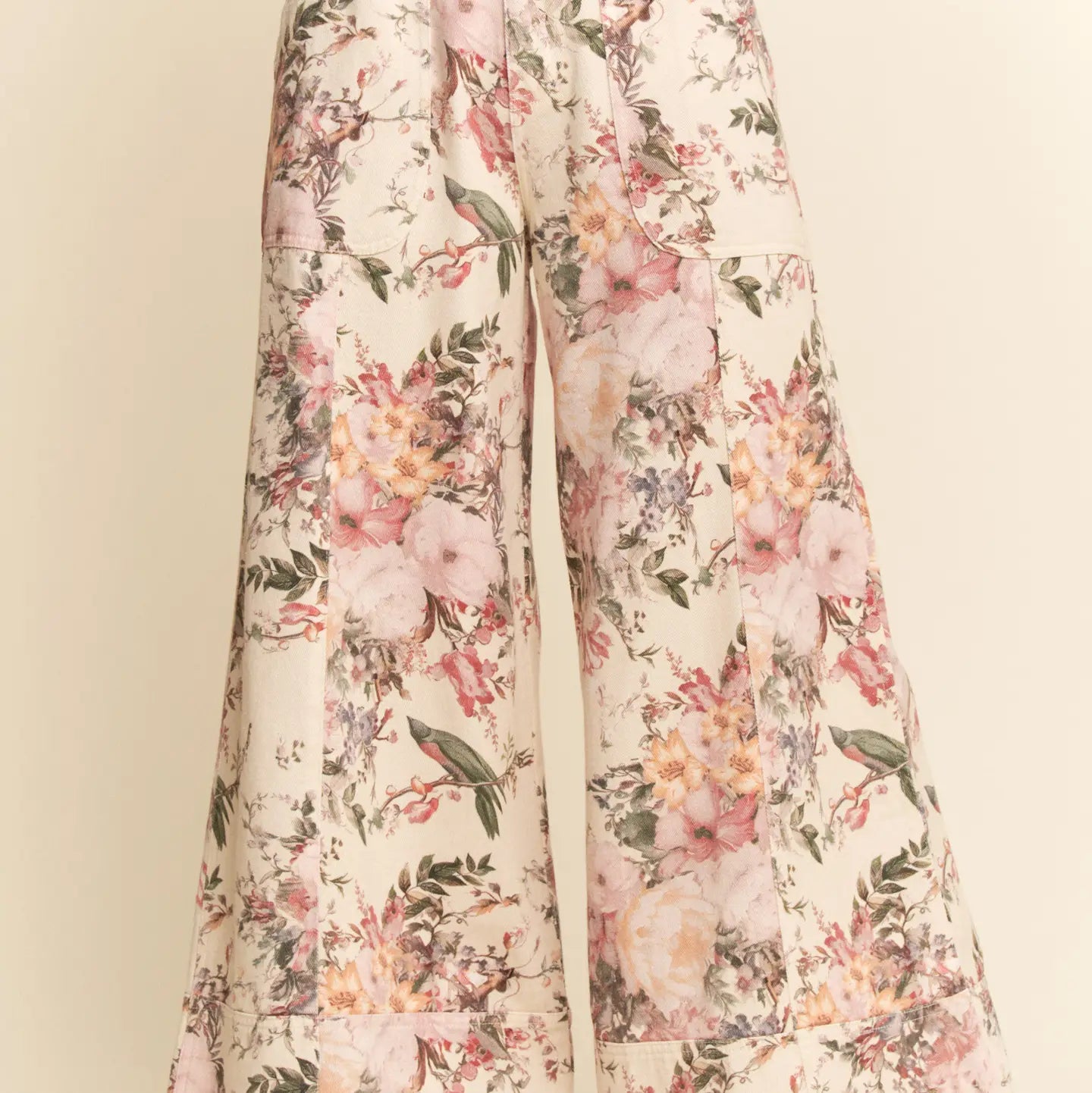 Genevieve Floral Washed Ruffle Lace Pants