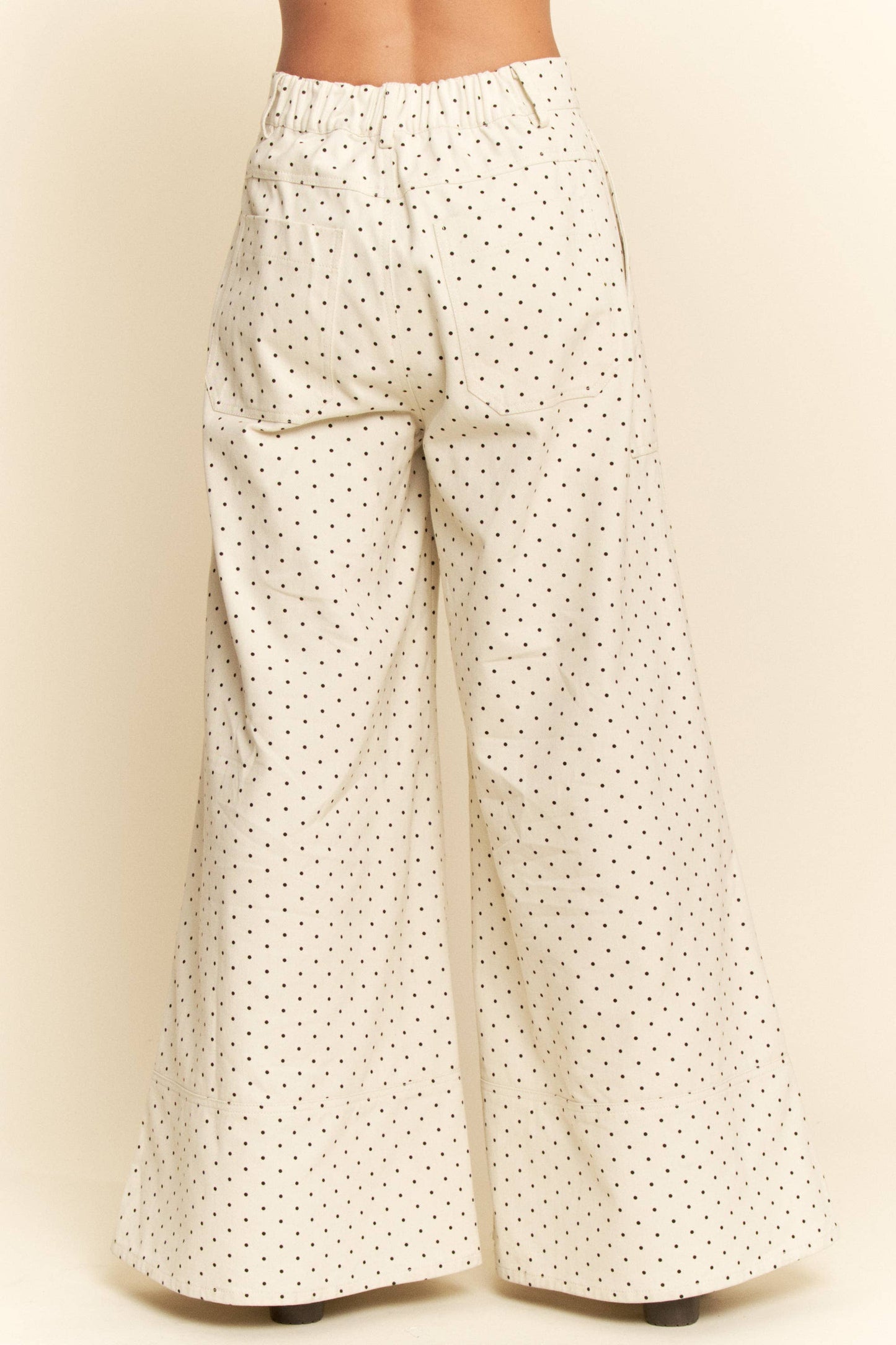 DP40212A - WASHED  RUFFLE LACE BOTTOM PANTS